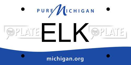ELK Michigan License Plate