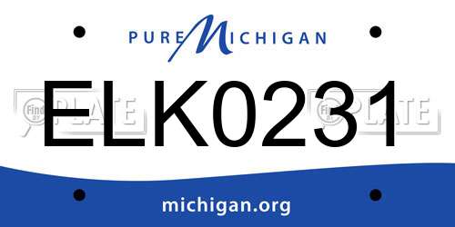 ELK0231 Michigan License Plate
