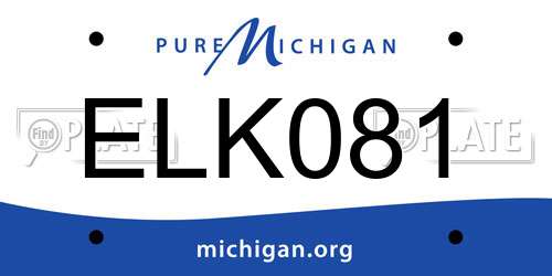 ELK081 Michigan License Plate