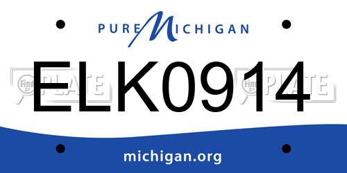 ELK0914 Michigan License Plate