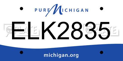 ELK2835 Michigan License Plate