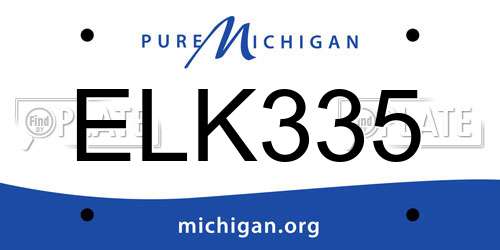 ELK335 Michigan License Plate