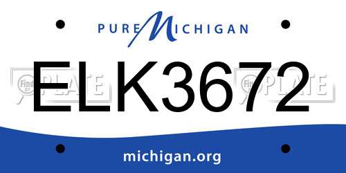 ELK3672 Michigan License Plate
