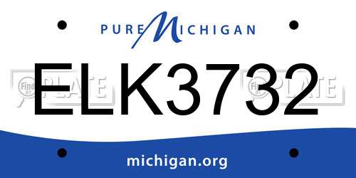 ELK3732 Michigan License Plate