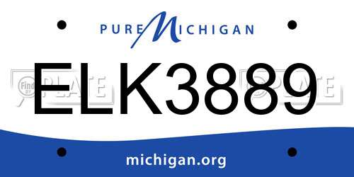 ELK3889 Michigan License Plate