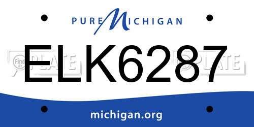 ELK6287 Michigan License Plate