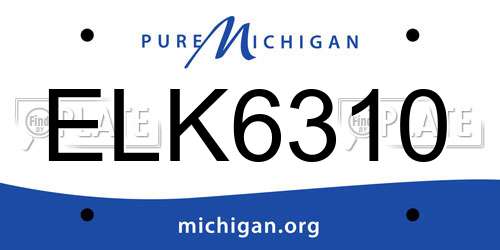 ELK6310 Michigan License Plate