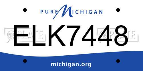 ELK7448 Michigan License Plate