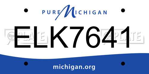 ELK7641 Michigan License Plate