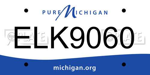 ELK9060 Michigan License Plate