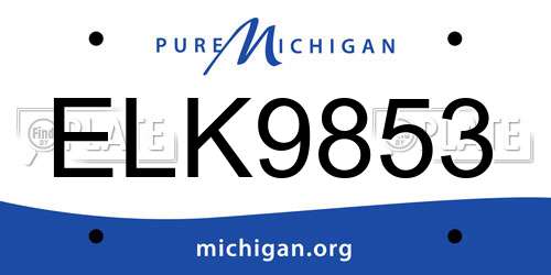 ELK9853 Michigan License Plate