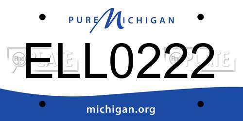 ELL0222 Michigan License Plate