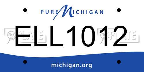 ELL1012 Michigan License Plate