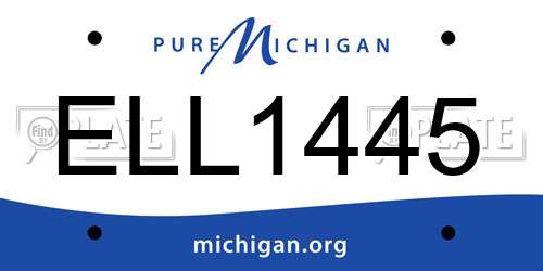 ELL1445 Michigan License Plate