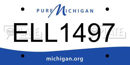 ELL1497 Michigan License Plate