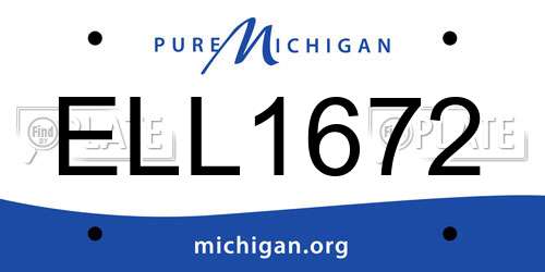 ELL1672 Michigan License Plate