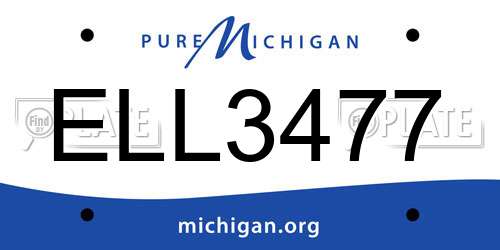 ELL3477 Michigan License Plate