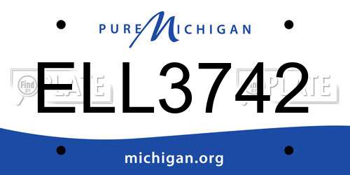 ELL3742 Michigan License Plate