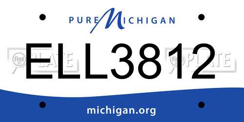 ELL3812 Michigan License Plate