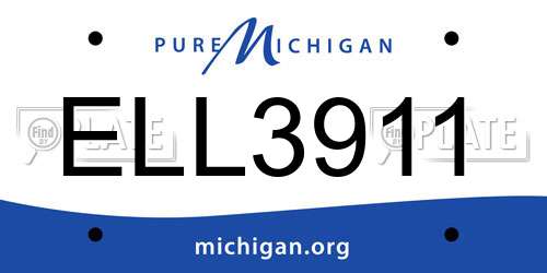 ELL3911 Michigan License Plate