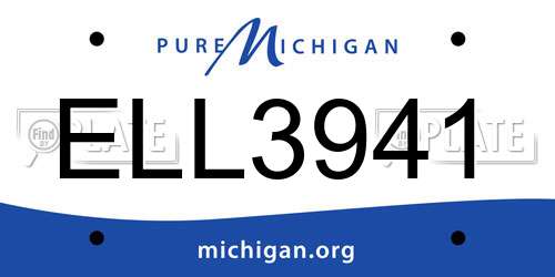 ELL3941 Michigan License Plate