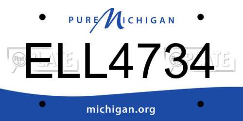 ELL4734 Michigan License Plate