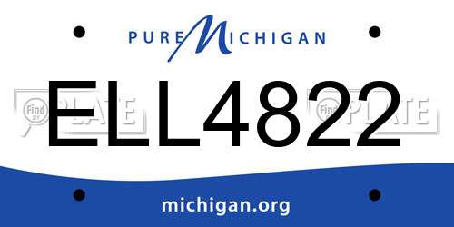 ELL4822 Michigan License Plate