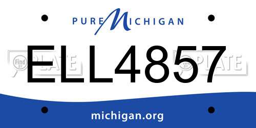 ELL4857 Michigan License Plate
