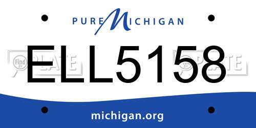 ELL5158 Michigan License Plate