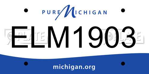ELM1903 Michigan License Plate