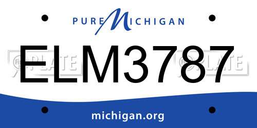 ELM3787 Michigan License Plate