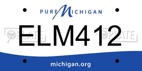 ELM412 Michigan License Plate