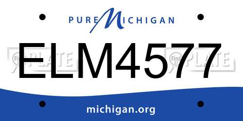 ELM4577 Michigan License Plate