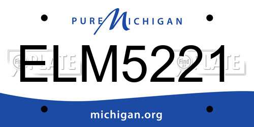ELM5221 Michigan License Plate