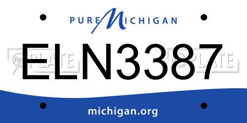 ELN3387 Michigan License Plate
