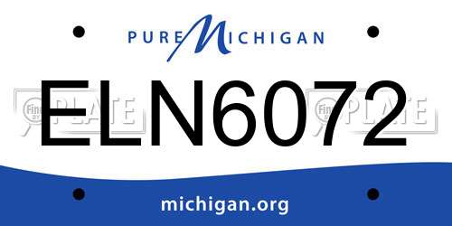 ELN6072 Michigan License Plate