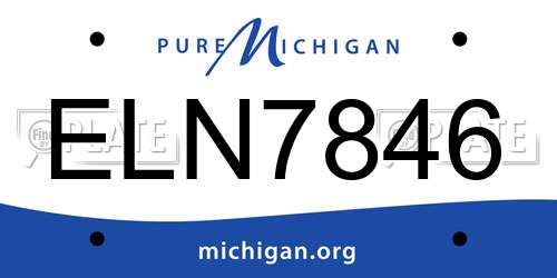 ELN7846 Michigan License Plate