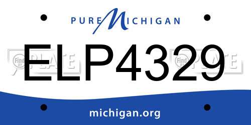 ELP4329 Michigan License Plate