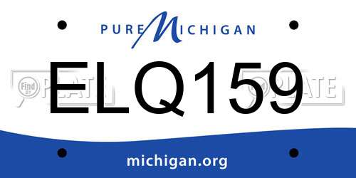 ELQ159 Michigan License Plate