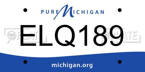 ELQ189 Michigan License Plate