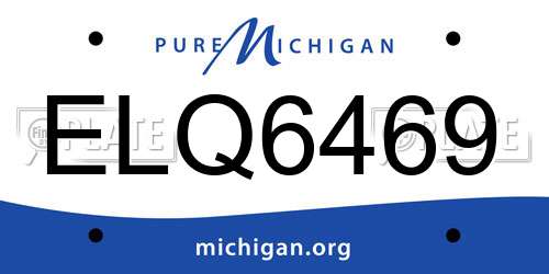 ELQ6469 Michigan License Plate