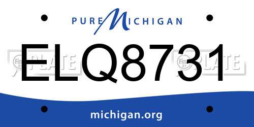 ELQ8731 Michigan License Plate