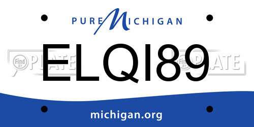 ELQI89 Michigan License Plate