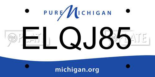 ELQJ85 Michigan License Plate