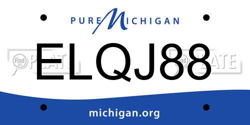 ELQJ88 Michigan License Plate
