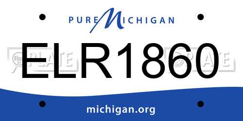 ELR1860 Michigan License Plate