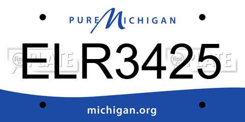 ELR3425 Michigan License Plate