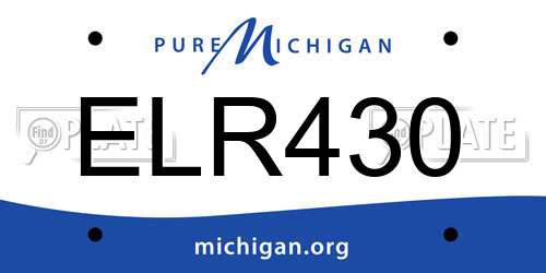 ELR430 Michigan License Plate