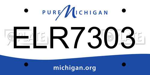 ELR7303 Michigan License Plate