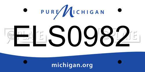 ELS0982 Michigan License Plate
